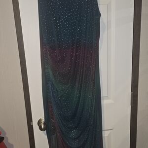 Elegant Multicolor Gown with Rhinestone Accents